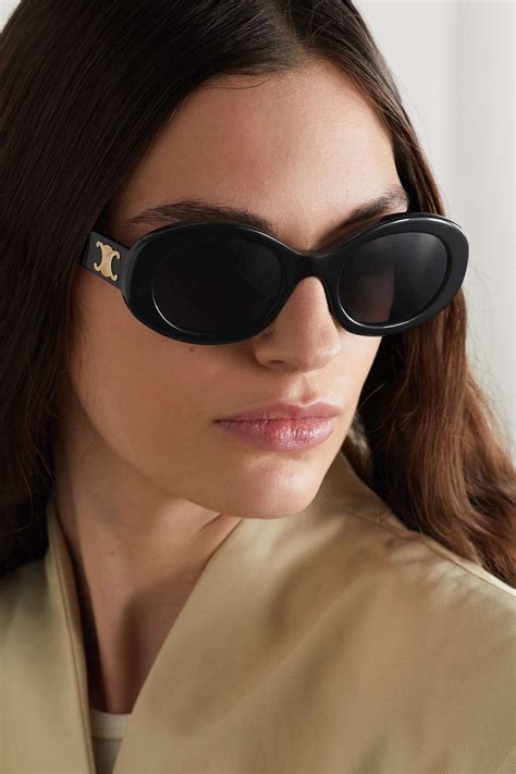 celine black oval sunglasses